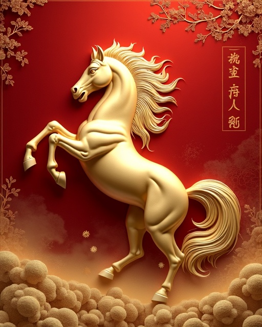 金色祥马 象征吉祥庆典